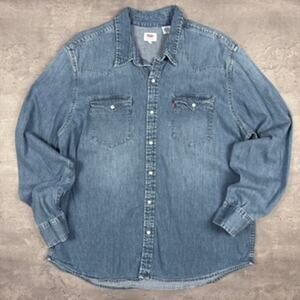 Levi's Chambray Denim Pearl Snap Western Shirt